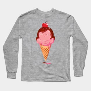 Tasty Strawberry Icecream Cone Long Sleeve T-Shirt